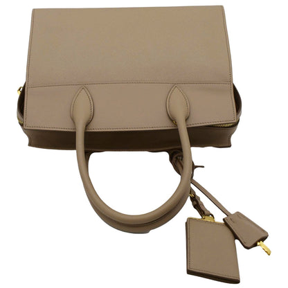 PRADA Esplanade Medium Saffiano Leather Shoulder Bag Beige