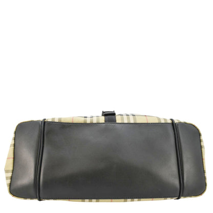 BURBERRY Vintage Check Flap Nylon Diaper Bag Beige