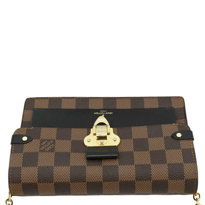 LOUIS VUITTON Vavin PM Damier Ebene Chain Crossbody Bag Black