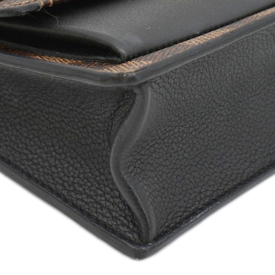 LOUIS VUITTON Vavin PM Damier Ebene Chain Crossbody Bag Black
