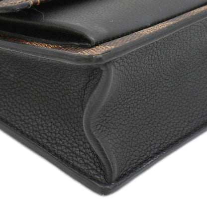 LOUIS VUITTON Vavin PM Damier Ebene Chain Crossbody Bag Black