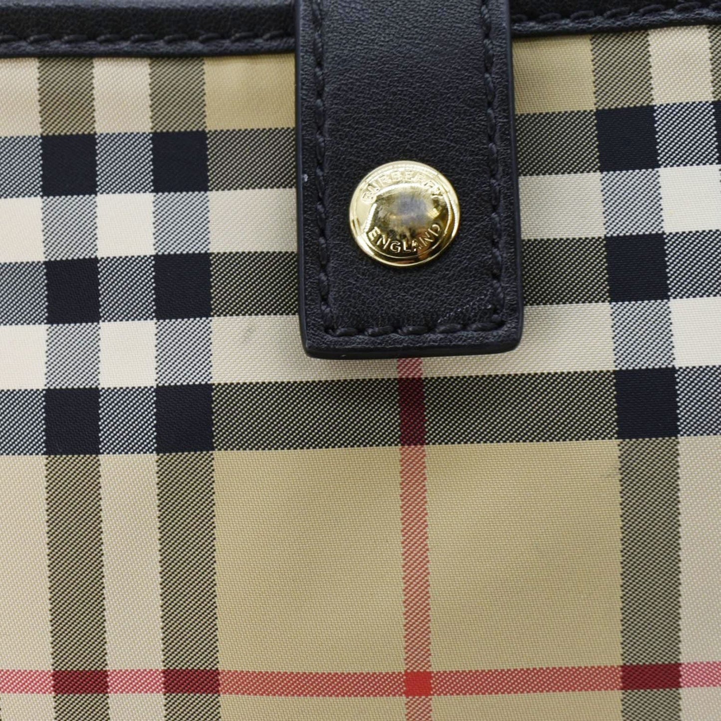 BURBERRY Vintage Check Flap Nylon Diaper Bag Beige