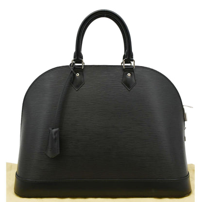 LOUIS VUITTON Alma GM Epi Leather Satchel Bag Black