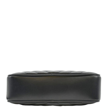 YVES SAINT LAURENT Lou Chevron Leather Camera Crossbody Bag Black