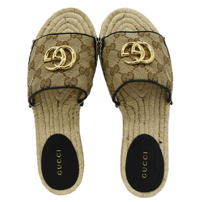 GUCCI Espadrilles GG Canvas Mules Beige 620120