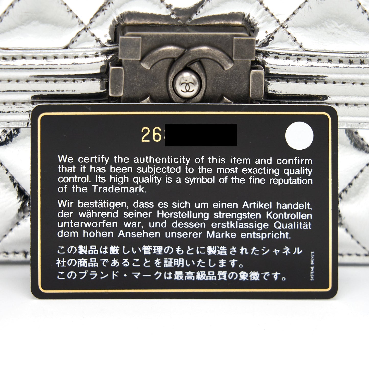 Chanel Boy Chanel Leboy Silver with Ruthenium Hardware