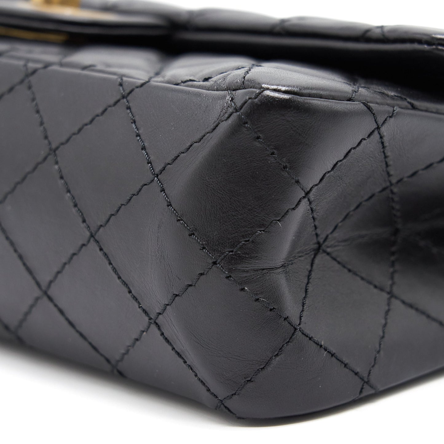 Chanel 2.55 Handbag Aged Calfskin Black