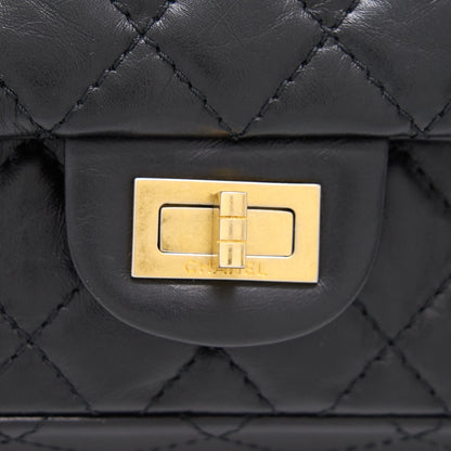 Chanel 2.55 Handbag Aged Calfskin Black