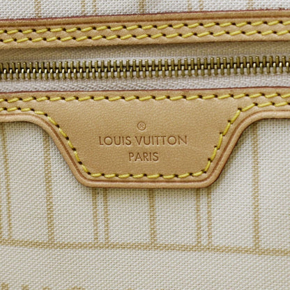 LOUIS VUITTON Neverfull GM Damier Azur Tote Shoulder Bag White