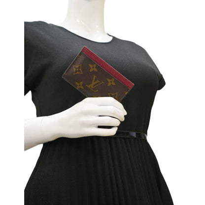 LOUIS VUITTON Monogram Canvas Card Holder Cerise