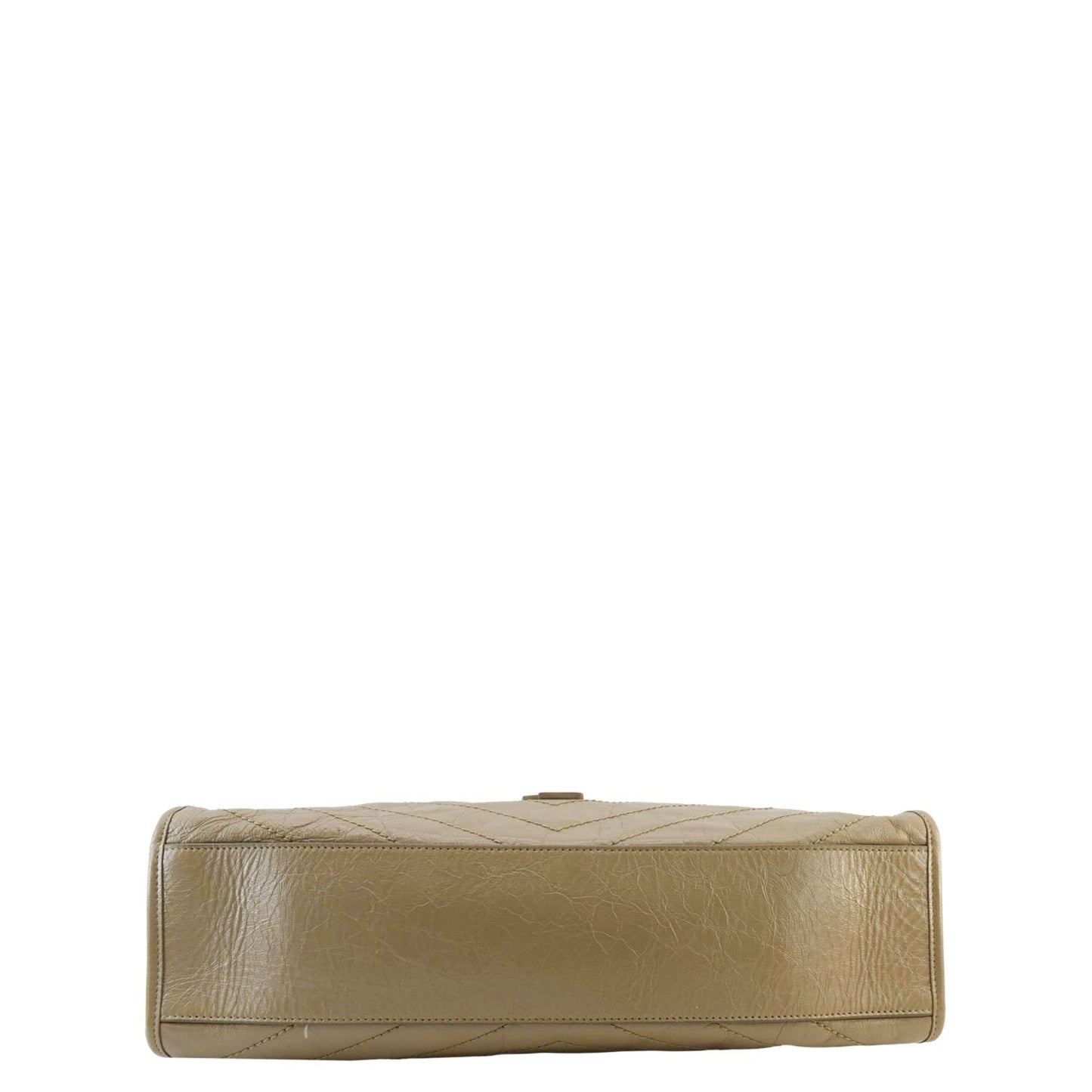 YVES SAINT LAURENT Niki Shopping Leather Tote Bag Brown