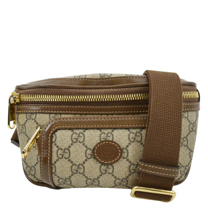 GUCCI Interlocking G Supreme Canvas Belt Bag Beige 682933