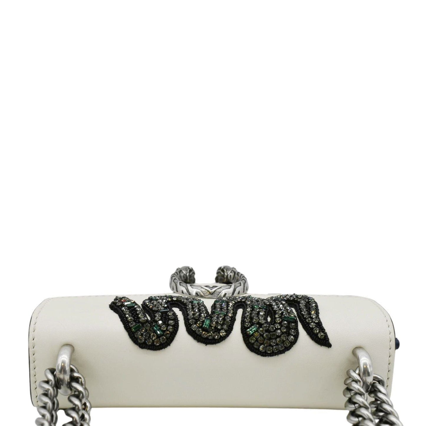 GUCCI Dionysus Embroidered Snake Leather Shoulder Bag Red 421970