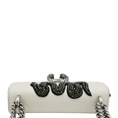 GUCCI Dionysus Embroidered Snake Leather Shoulder Bag Red 421970