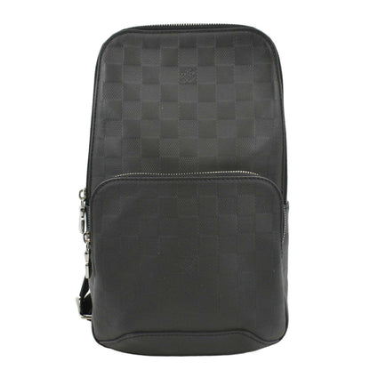 LOUIS VUITTON Avenue Sling Damier Infini Backpack Bag Black