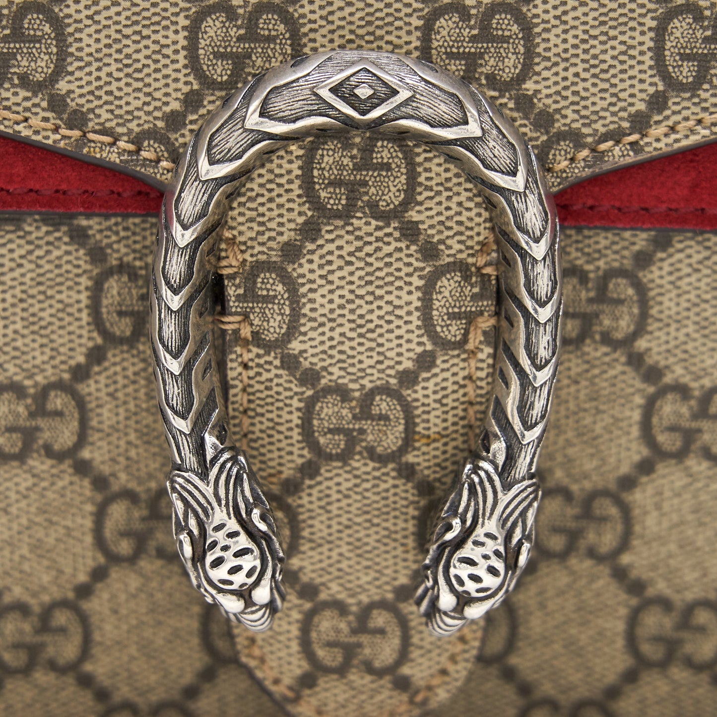 Gucci Dionysus GG Supreme Mini Bag with Red