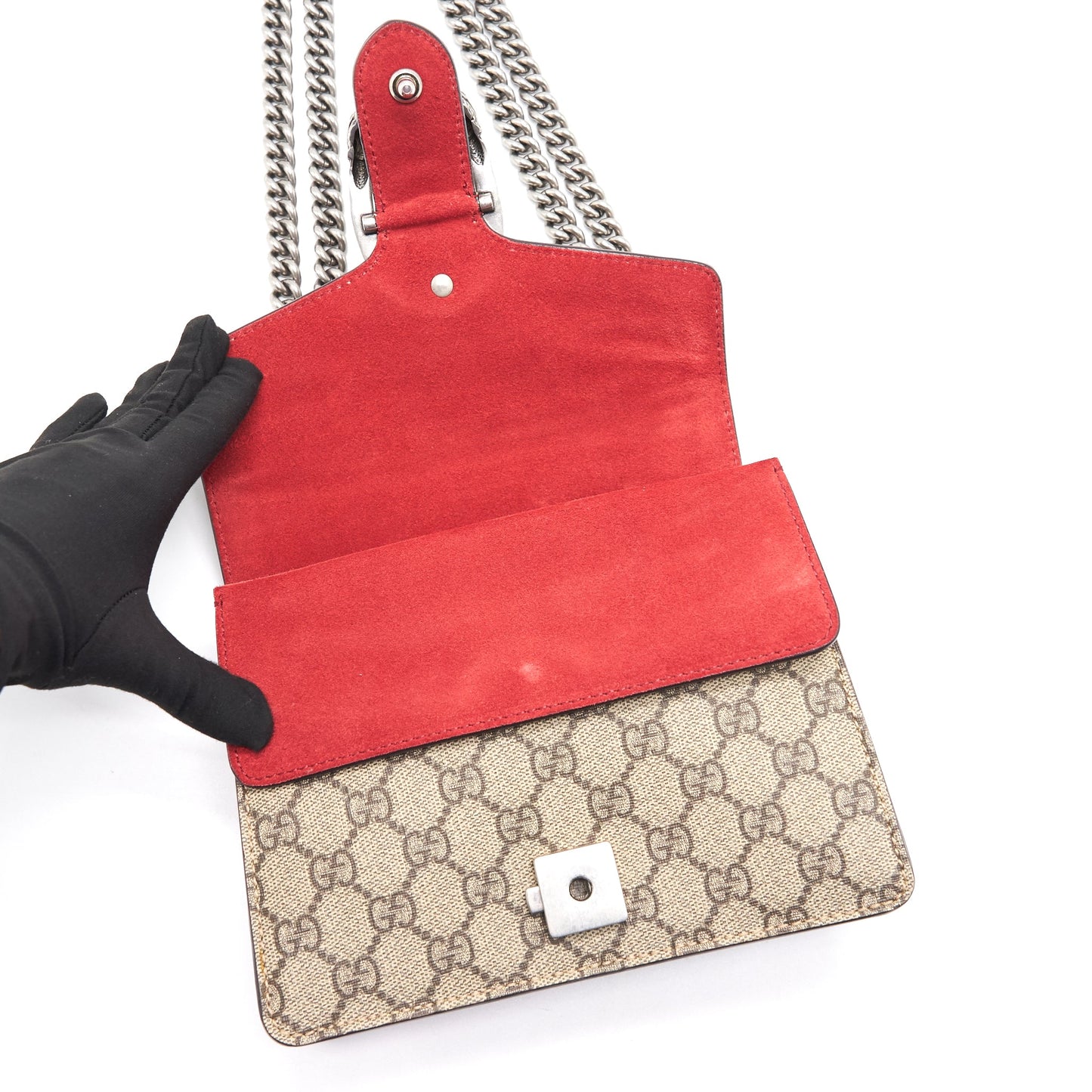 Gucci Dionysus GG Supreme Mini Bag with Red