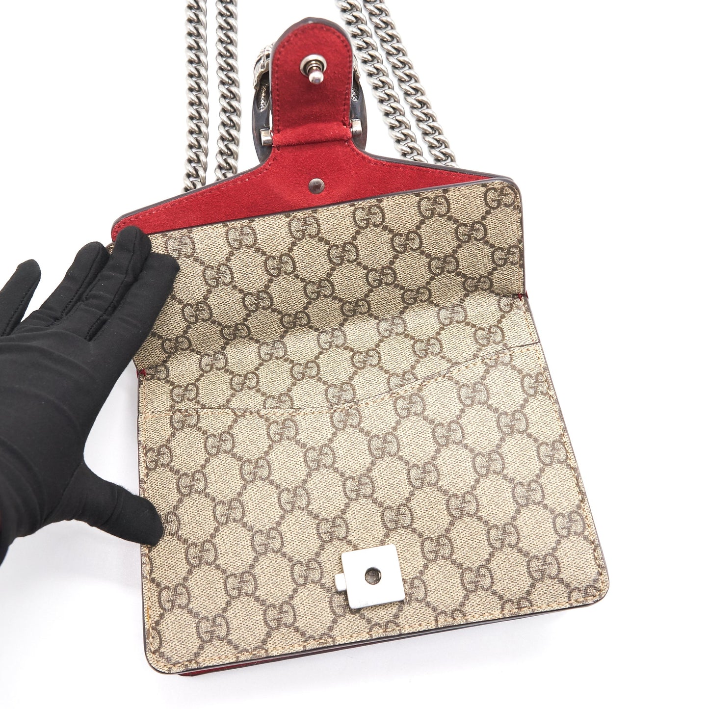 Gucci Dionysus GG Supreme Mini Bag with Red