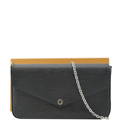 LOUIS VUITTON Felicie Epi Leather Pochette Crossbody Bag Black