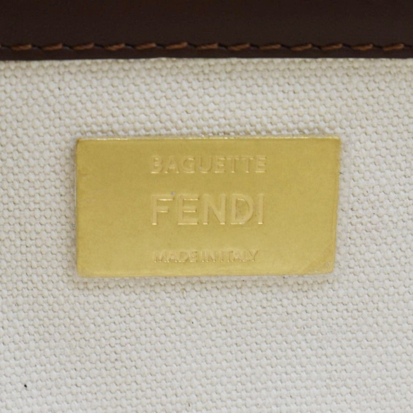 FENDI Fish Eye Baguette FF Embroidered Canvas Shoulder Bag Multicolor