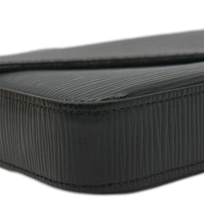 LOUIS VUITTON Felicie Epi Leather Pochette Crossbody Bag Black