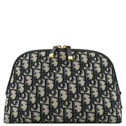 CHRISTIAN DIOR 30 Montaigne Aphrodite Oblique Jacquard Pouch Navy Blue
