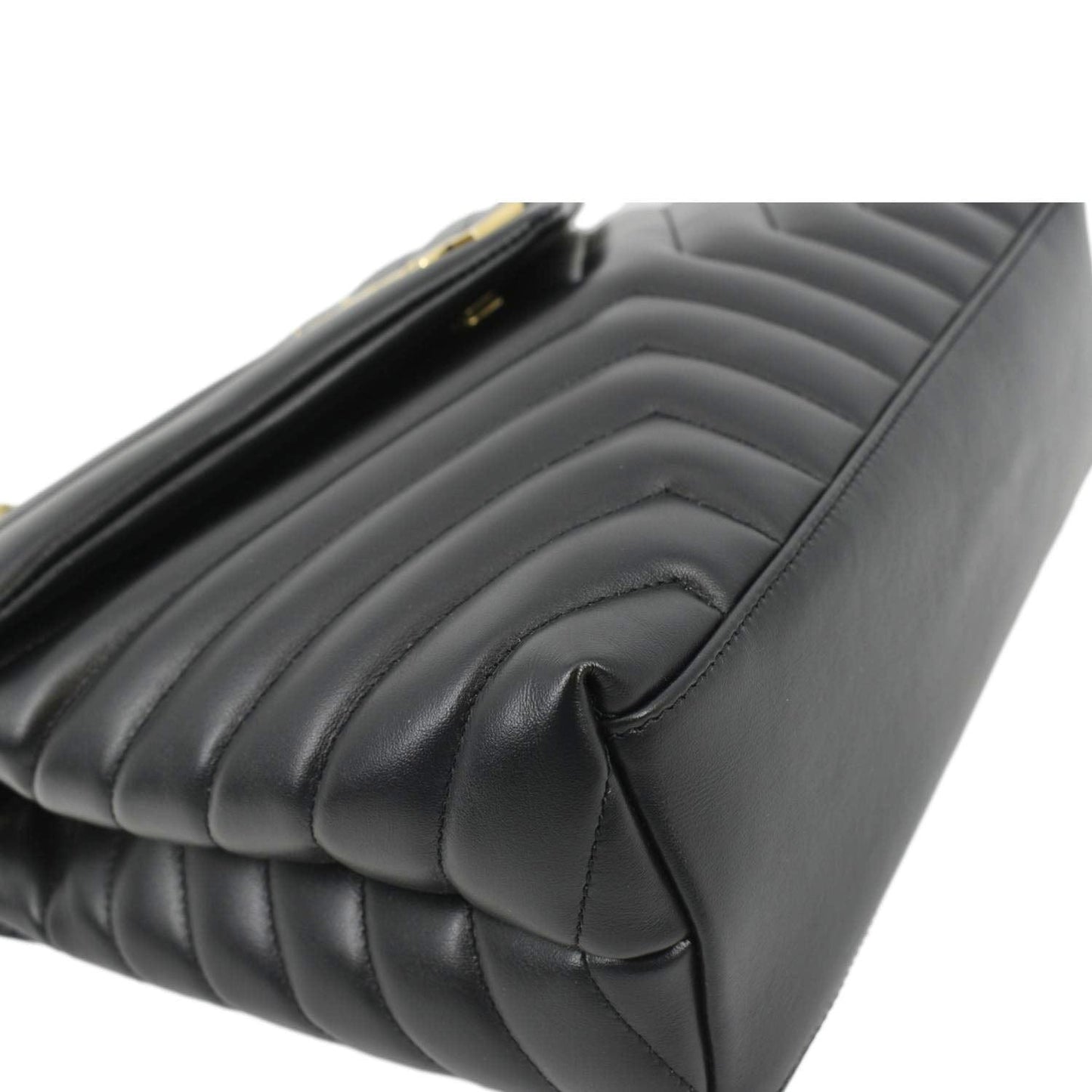 YVES SAINT LAURENT Loulou Medium Quilted Leather Crossbody Bag Black