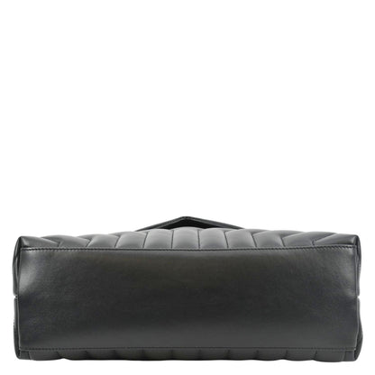 YVES SAINT LAURENT Loulou Medium Quilted Leather Crossbody Bag Black