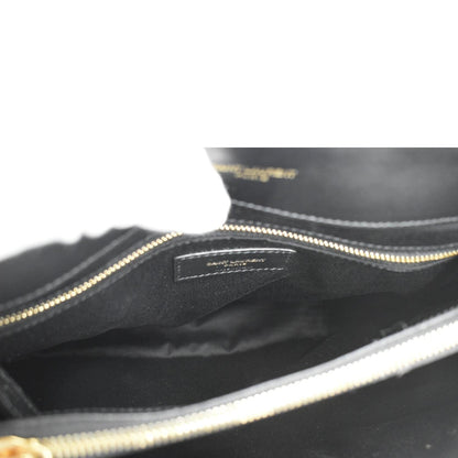 YVES SAINT LAURENT Loulou Medium Quilted Leather Crossbody Bag Black