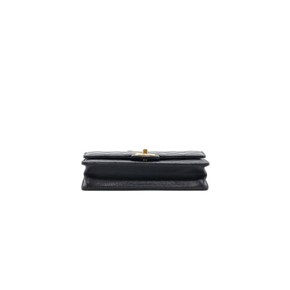 Chanel Pearl Flap Bag Lambskin Black
