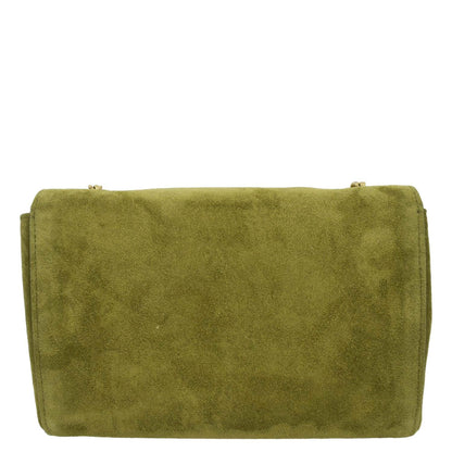 YVES SAINT LAURENT Kate Reversible Suede Shoulder Bag Grassy Green