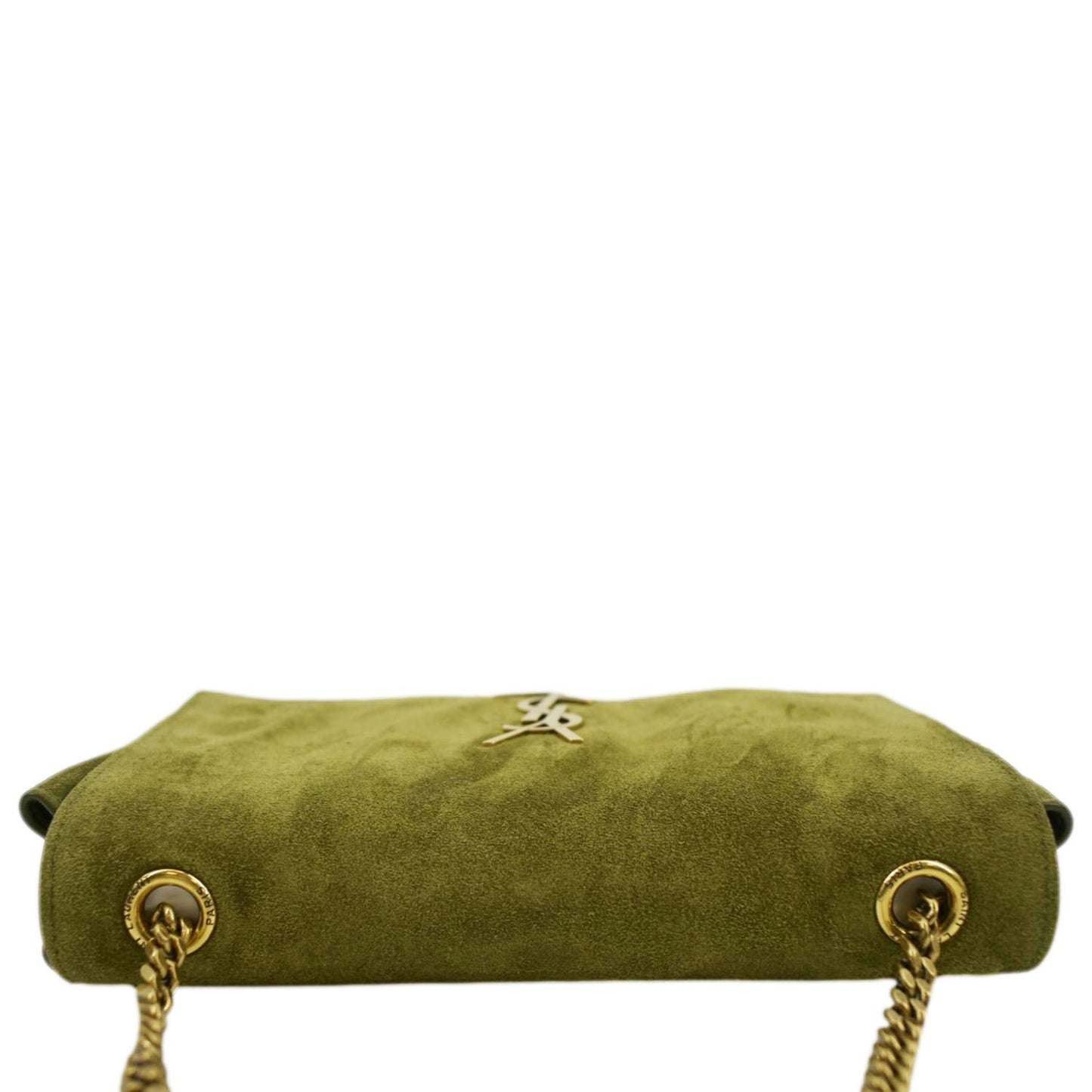 YVES SAINT LAURENT Kate Reversible Suede Shoulder Bag Grassy Green