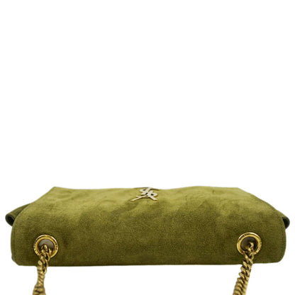 YVES SAINT LAURENT Kate Reversible Suede Shoulder Bag Grassy Green