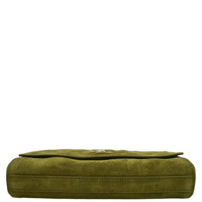 YVES SAINT LAURENT Kate Reversible Suede Shoulder Bag Grassy Green