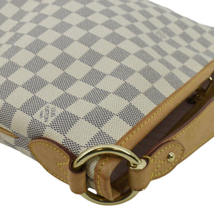 LOUIS VUITTON Delightful MM Damier Azur Hobo Shoulder Bag White