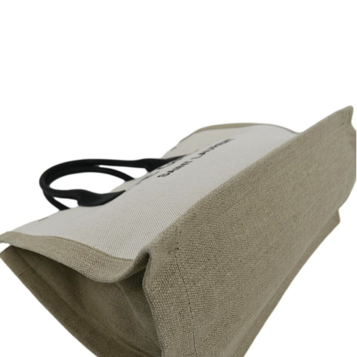 YVES SAINT LAURENT Rive Gauche Small Linen Leather Tote Griege