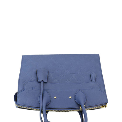LOUIS VUITTON Pont Neuf MM Empreinte Leather Tote Shoulder Bag Blue