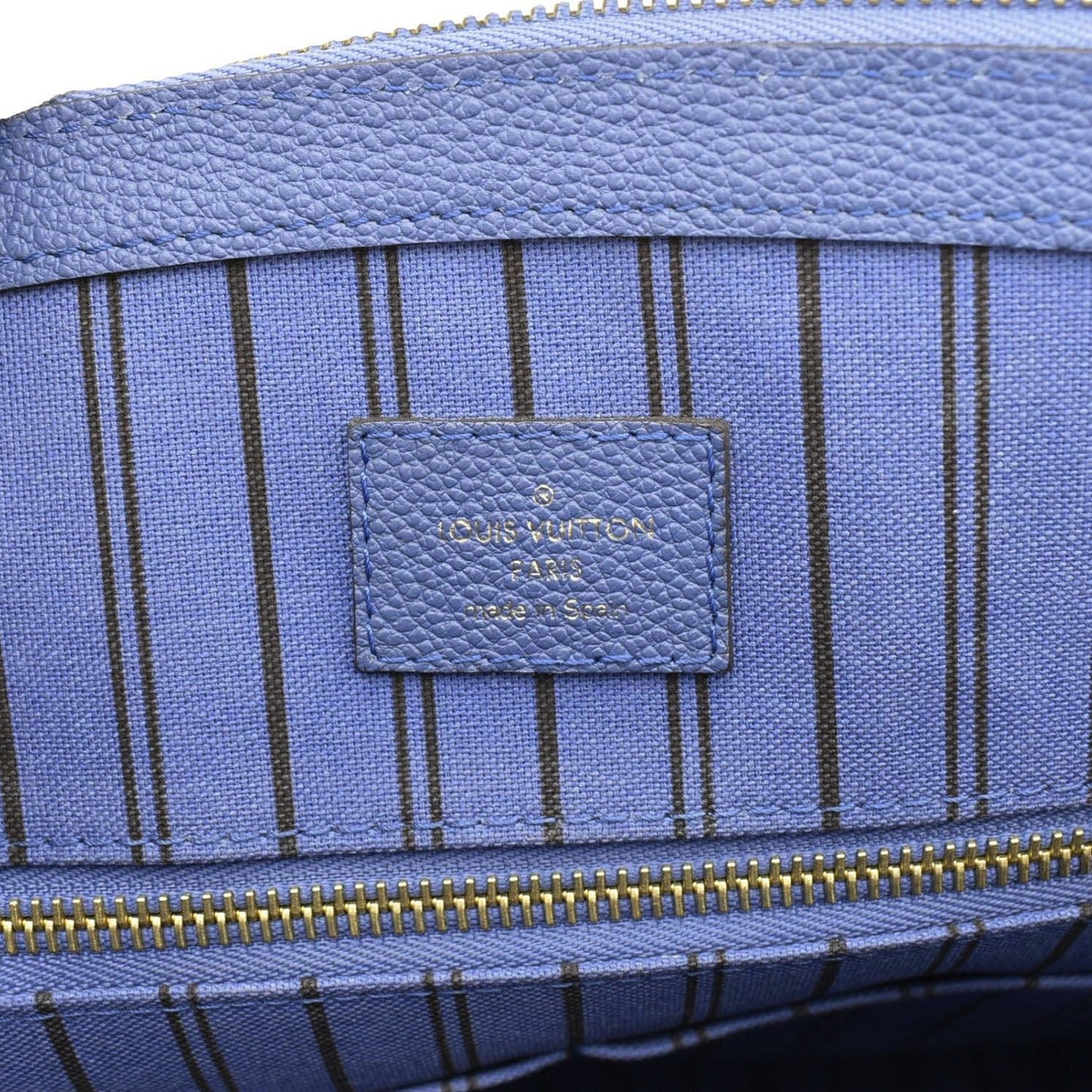 LOUIS VUITTON Pont Neuf MM Empreinte Leather Tote Shoulder Bag Blue