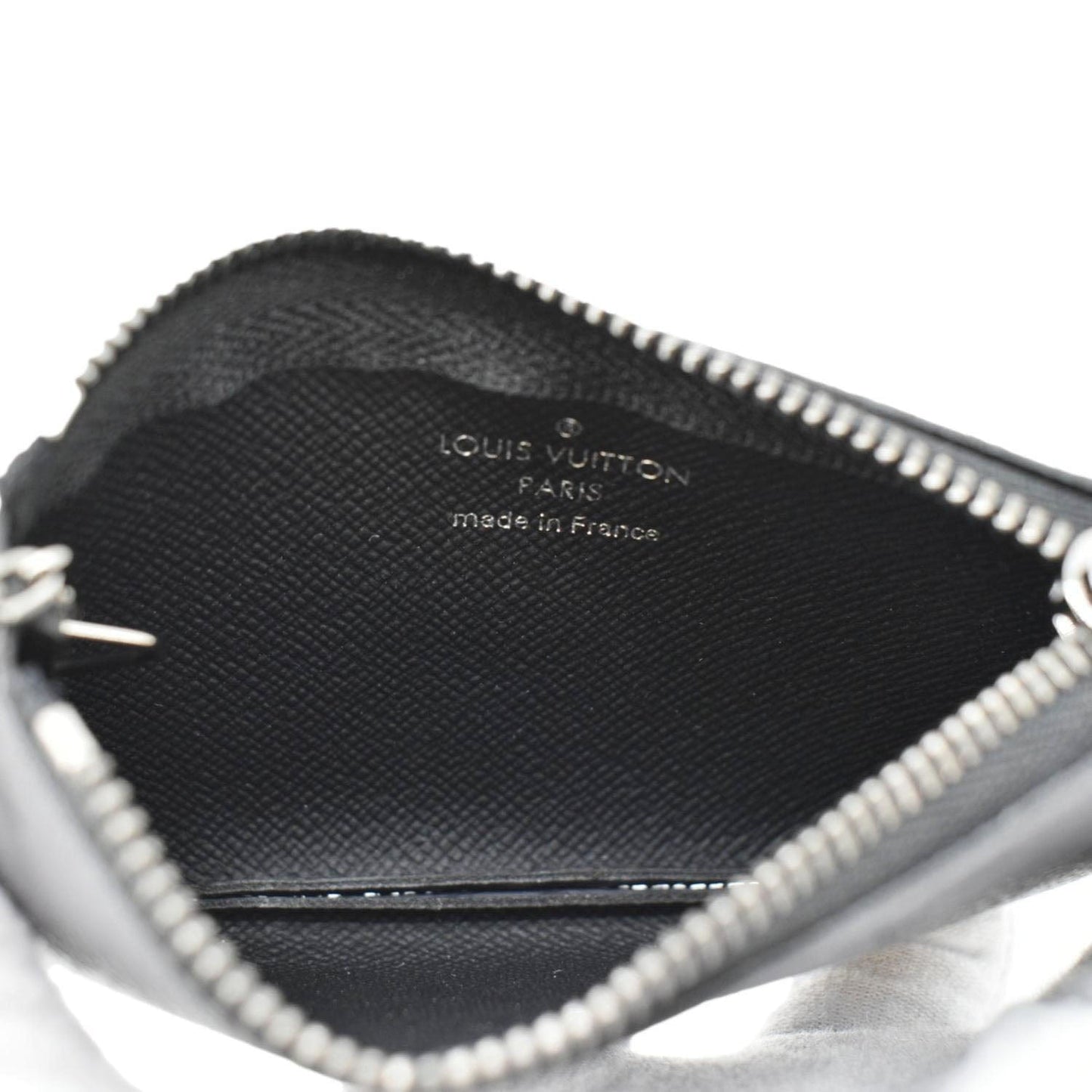 LOUIS VUITTON Monogram Reverse Eclipse Key Pouch Black