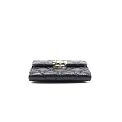 Chanel Caviar Small Flap Wallet With Chain