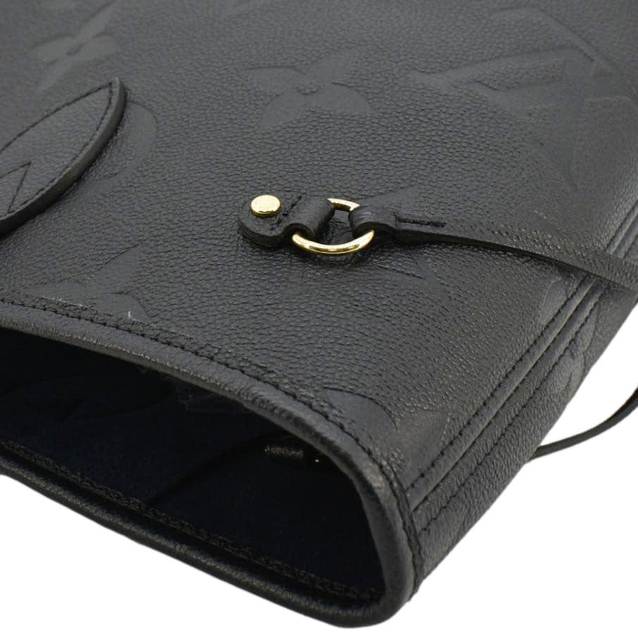 LOUIS VUITTON Neverfull MM Empreinte Leather Tote Shoulder Bag Black