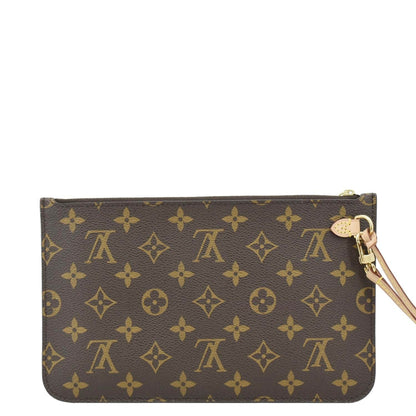 LOUIS VUITTON Monogram Canvas Pochette Wristlet Neverfull Pouch Brown