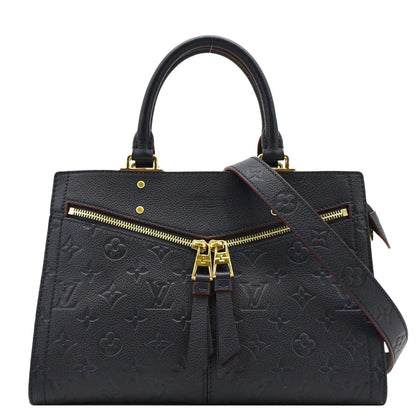 LOUIS VUITTON Sully PM Monogram Empreinte Leather Shoulder Bag Navy Blue