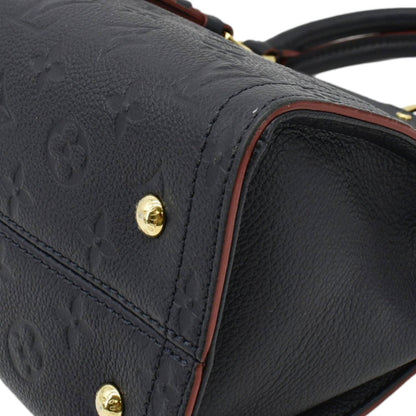 LOUIS VUITTON Sully PM Monogram Empreinte Leather Shoulder Bag Navy Blue