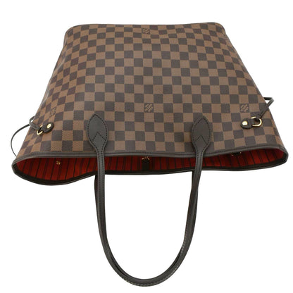 LOUIS VUITTON Neverfull MM Damier Ebene Tote Bag Brown