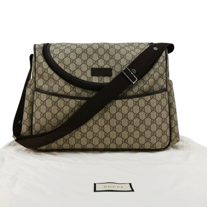 GUCCI Diaper GG Supreme Monogram Canvas Shoulder Bag Beige 123326