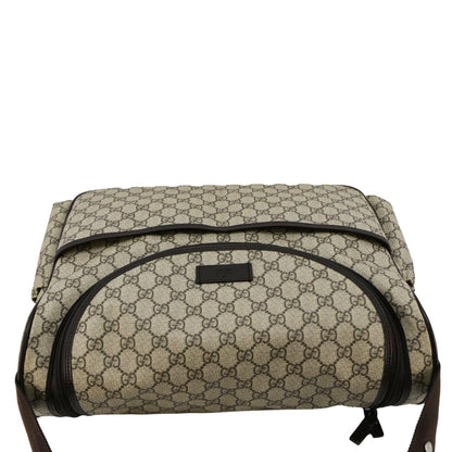 GUCCI Diaper GG Supreme Monogram Canvas Shoulder Bag Beige 123326