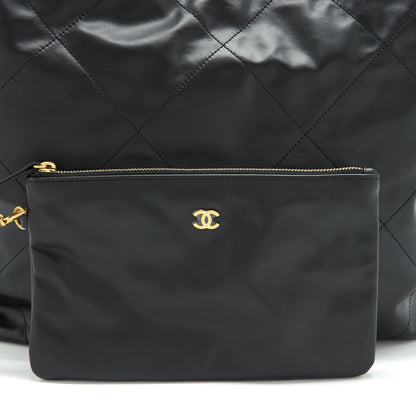 Chanel 22 Handbag Shiny Calfskin Black