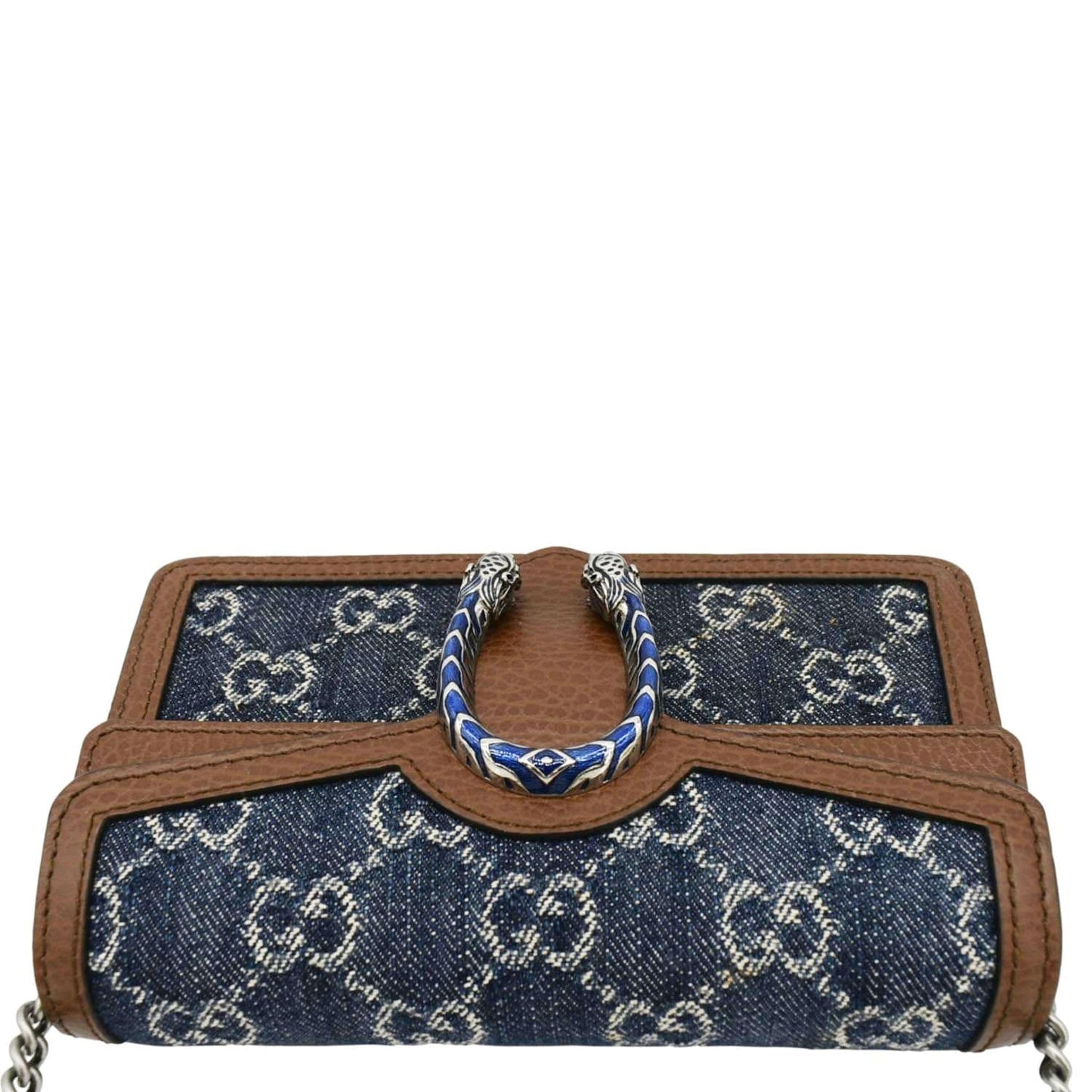 GUCCI Dionysus Super Mini GG Supreme Canvas Crossbody Bag Blue 476432