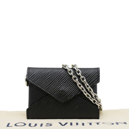 LOUIS VUITTON Kirigami Necklace Epi Leather Clutch Black
